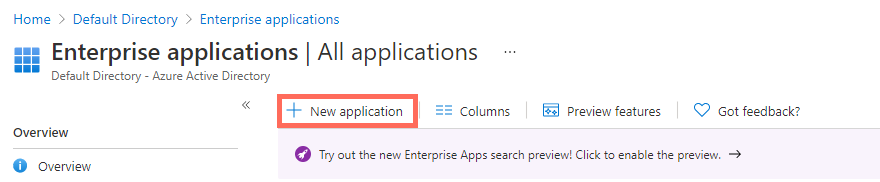 New application button