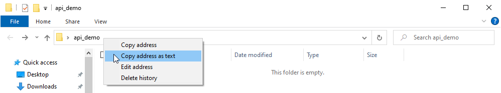 Copy address in Windows Explorer