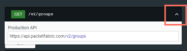 API ref down arrow