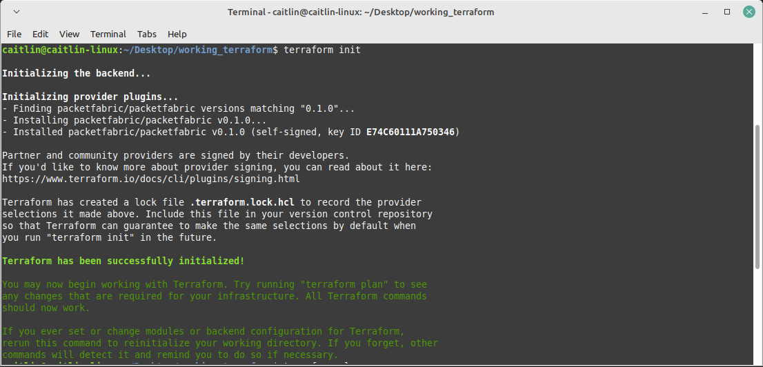 terraform plan