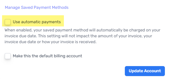 manage saved payments