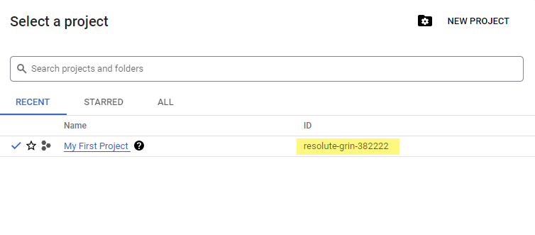 GCP project ID