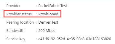 screenshot of the expressroute circuit provider status