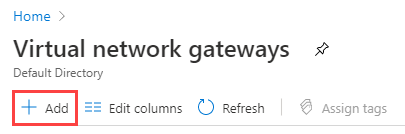 screenshot of azure portal add action
