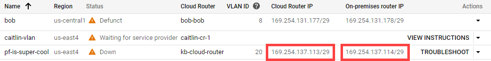 Screenshot of the VLAN attachment