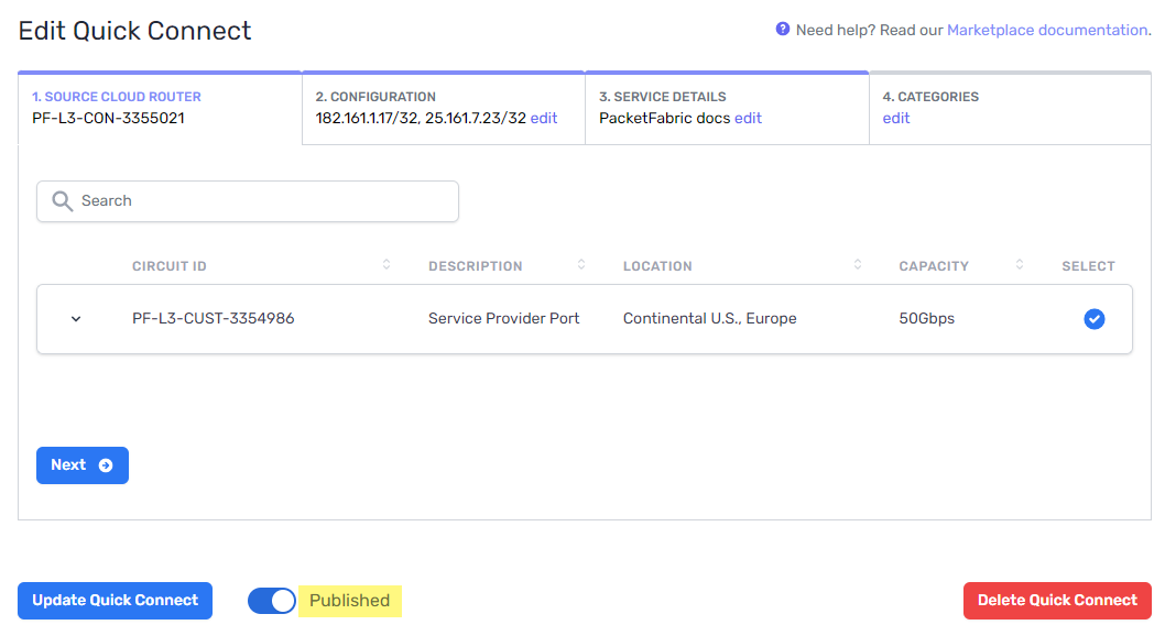 My services page