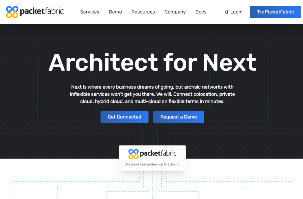 screenshot of new website