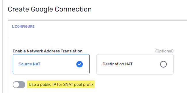 SNAT toggle