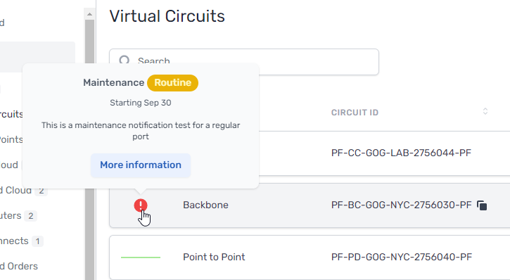 new portal in-line notification