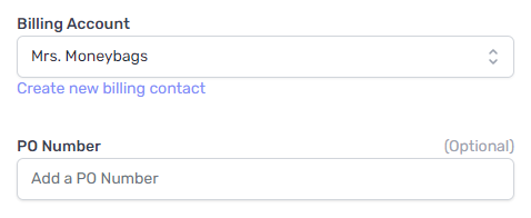 PO number field