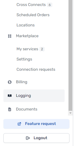 Logging page nav
