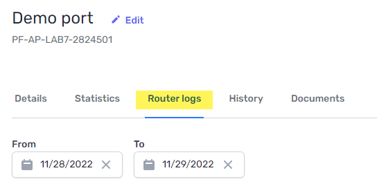 History page nav